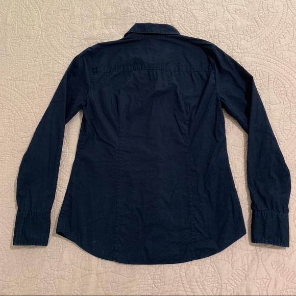 J. Crew | Navy Blue Fitted Button Down Shirt - Picture 3 of 3